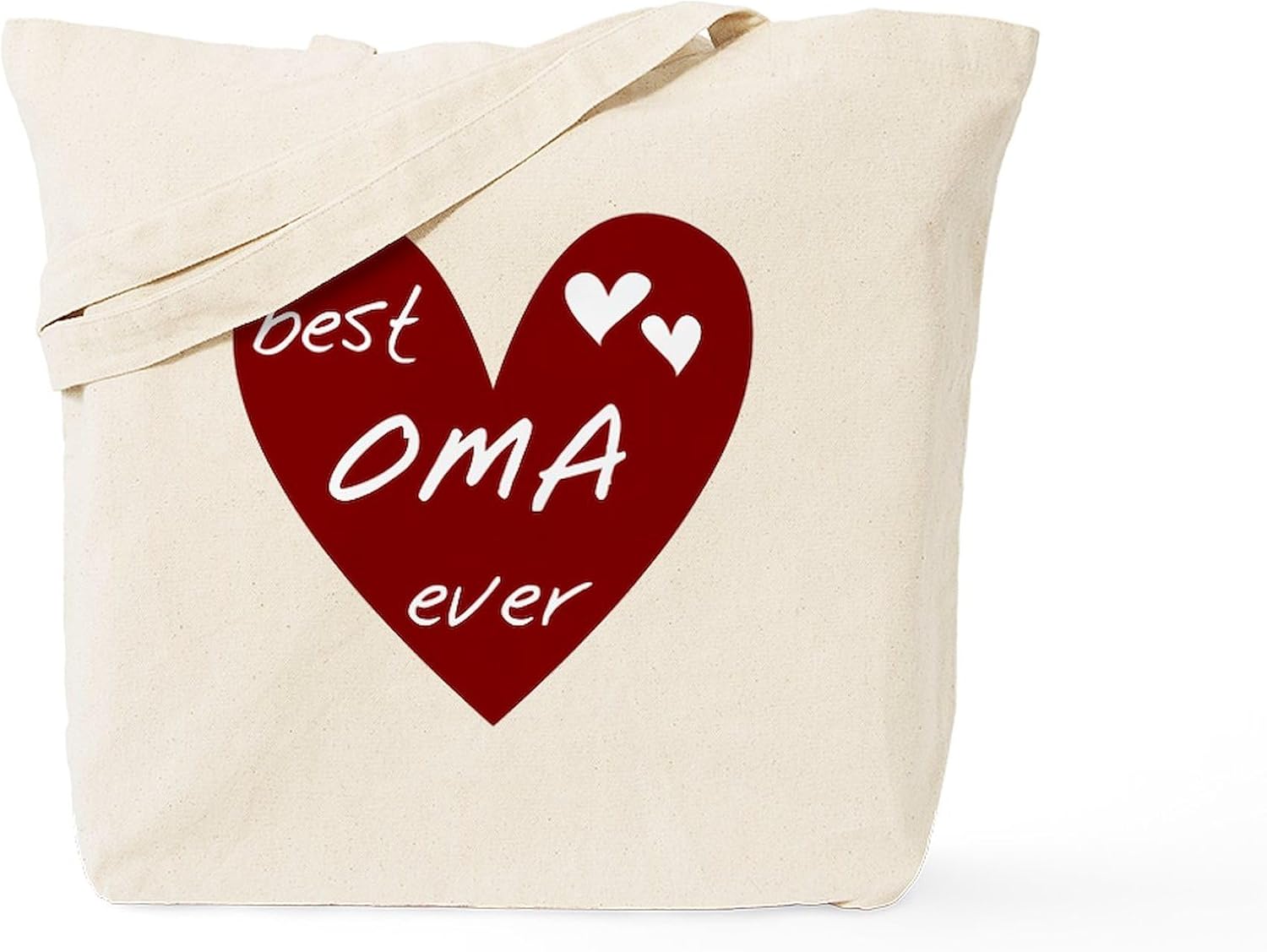 CafePress Heart Best Oma Ever Tote Bag Reusable Natural Beige Canvas Shopping Bag