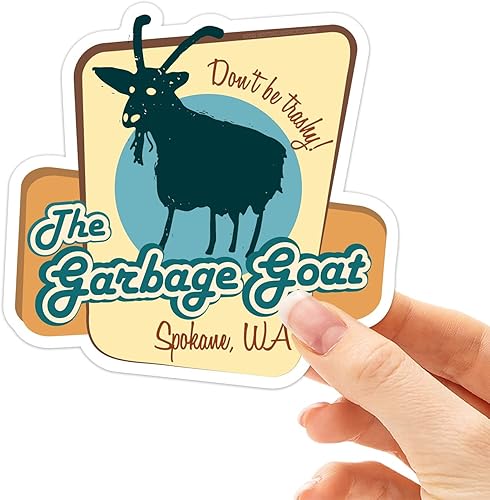 Miniatura 2 de Garbage Goat Spokane Sticker, Spokane WA Bumper Stickers, Eastern Washington Decals for Hydroflask, Spokane Skyline Riverfront Park Stickers