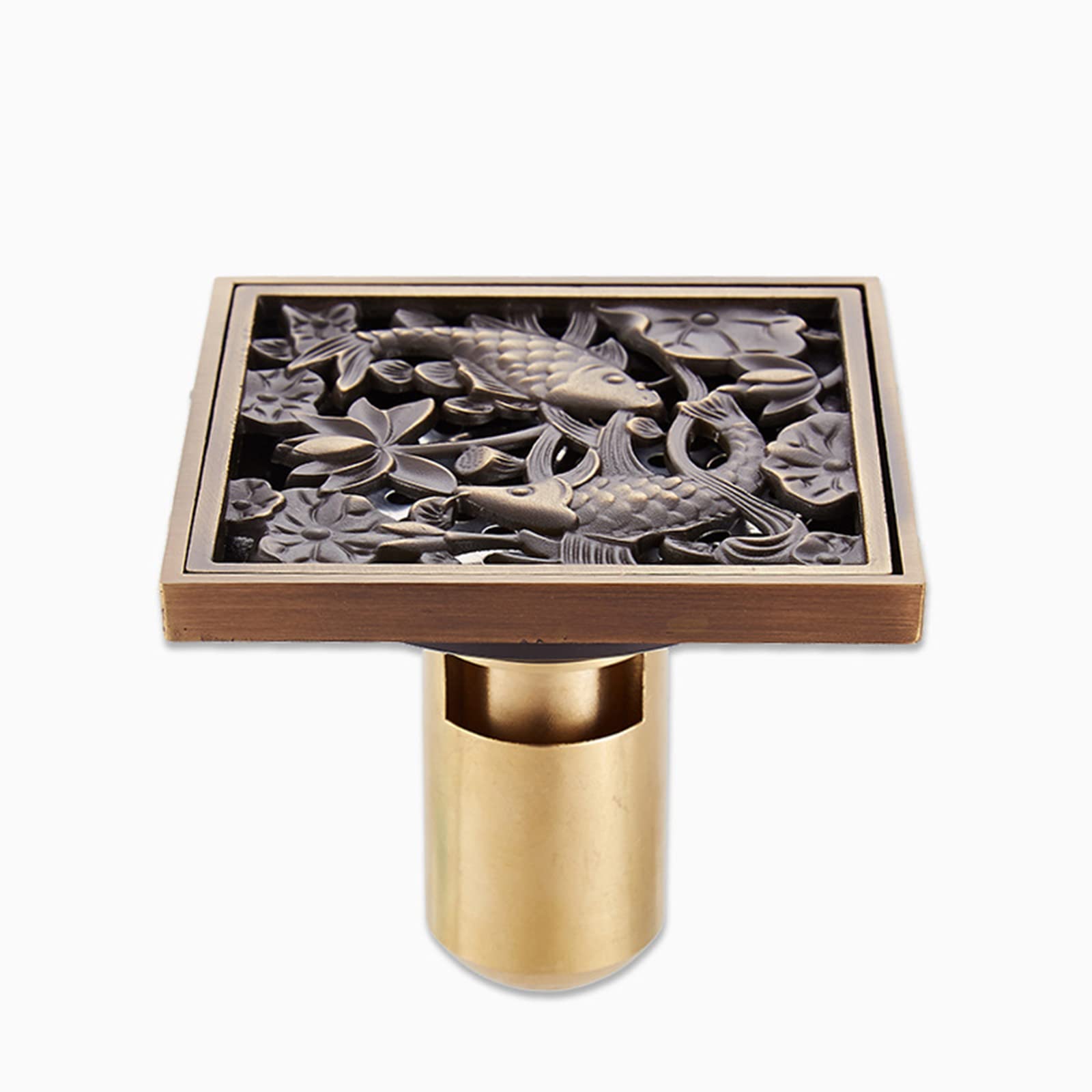 Bonde de douche carrée laiton motif quadrato pour sol de salle de bain zen