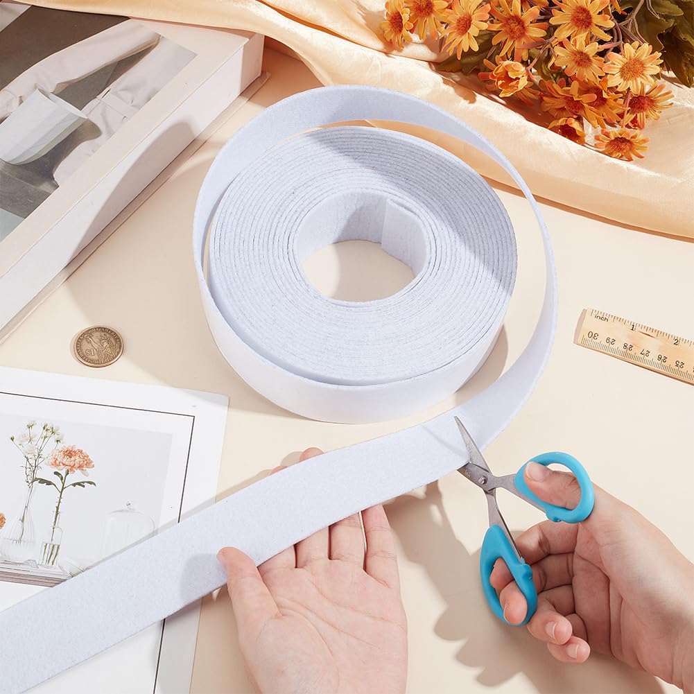 BENECREAT Nastro Adesivo in Feltro Bianco, 8m X 4cm X 2mm, Nastro Adesivo in Feltro Autoadesivo per Proteggere Mobili e Colla Fai Da Te