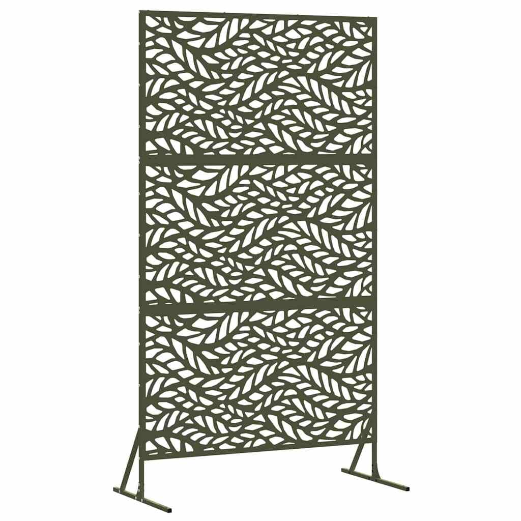 Steel Privacy Screen Olive 100 x 50 x 180 cm Outdoor Garden Terrace Divider Windbreak Fence Panel Modern Decorative Screen for Patio Balcony Backyard