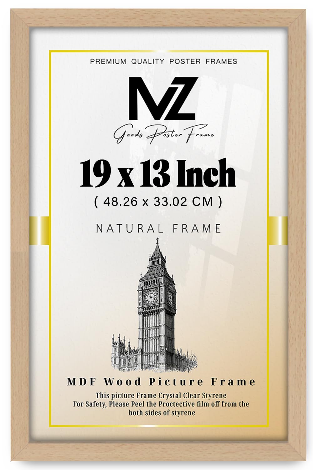 Mz Goods Beech | Inspirational (48.26 X 33.02 Cm) Scenic Photography Frame, 13" X19" Great For Kids' Room Décor/Gym/Office 482.6 X 330.2 Mm [ ]