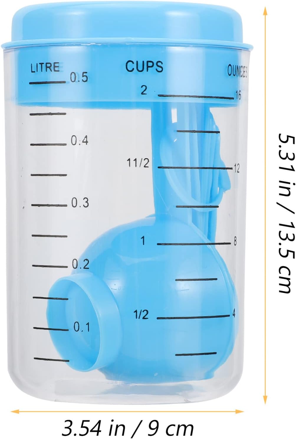 Measuring Cups and Spoons Set 2 Sets 500ml and Dry Measuring Cups Measure Spoons Kitchen Gadgets for Cooking Baking Sky-Blue(Color:Sky-Blue) (Sky blue)