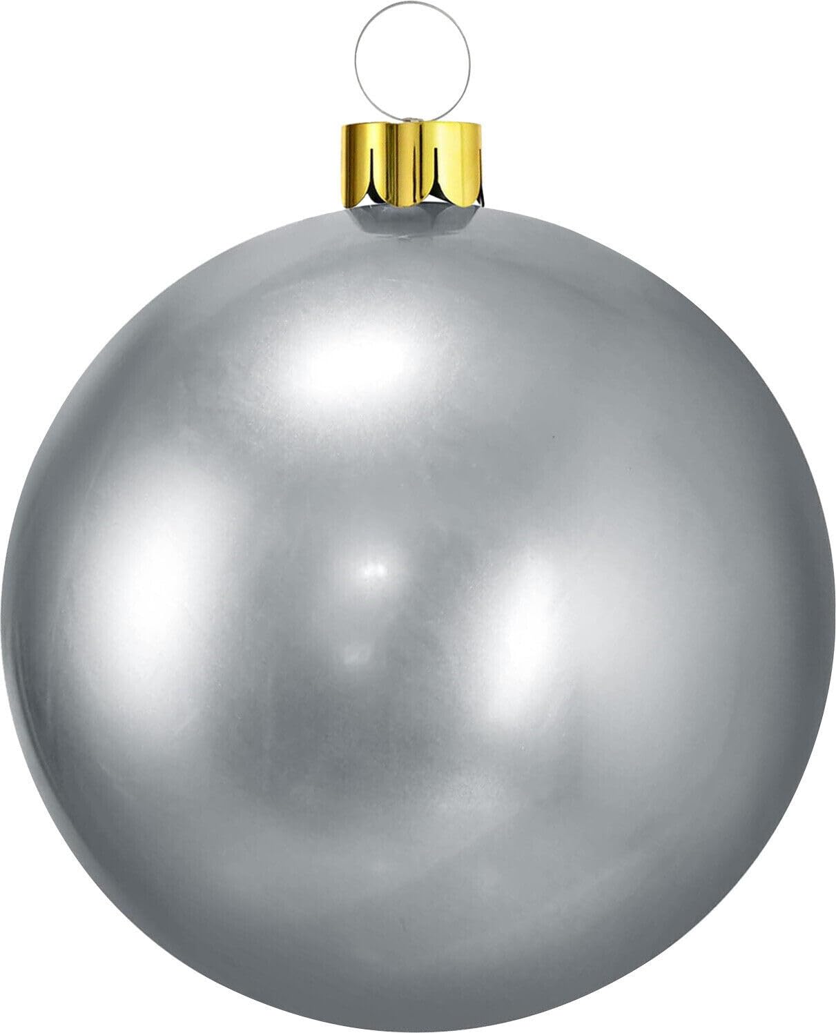 URBNLIVING Inflatable Christmas Bauble Ball Decoration Xmas Tree Outdoor Hanging Ornaments (45cm, Silver)