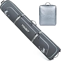 TOURIT Rolling Ski Bag & Boot Bag Combo - Padded Wheeled Snowboard Bag for 2 Pairs Skis up to 195cm, Air Travel Ready
