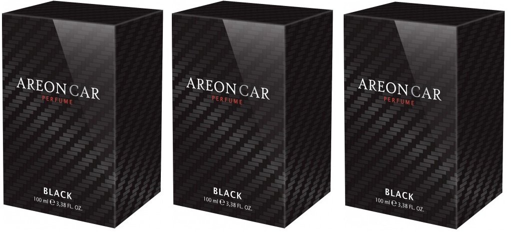 AREON car and Home Perfume Black. 100ML Bottle 3 Pack. Enjoy Your Enviroment.