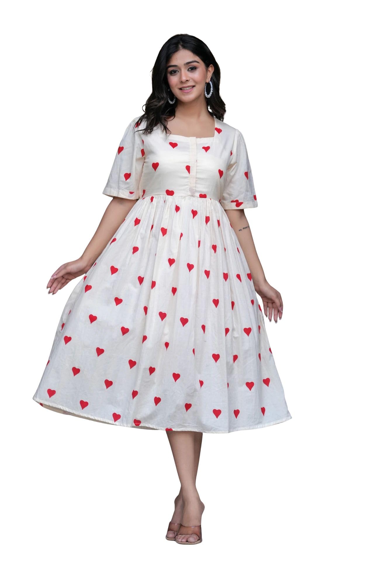 Women's Pure Cotton Maxi Midi Dress Western Dress for Women Elegant Floral Printed Long Dresses | Soft & Breathable Fabric | Casual Trending Dress for Women-picture-19