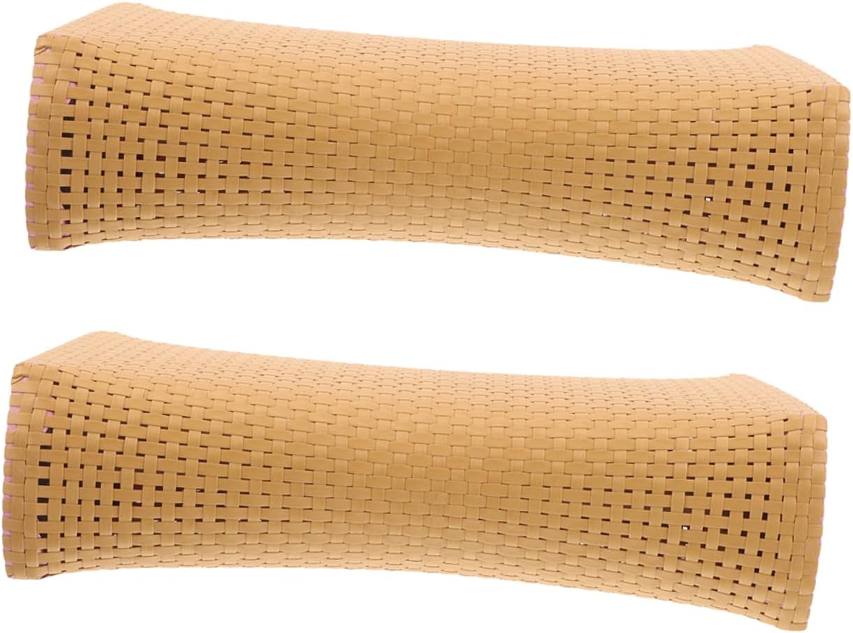 VOSAREA PVC Lumbar Pillow Sauna Pillow Simulated Rattan Breathable for Elderly