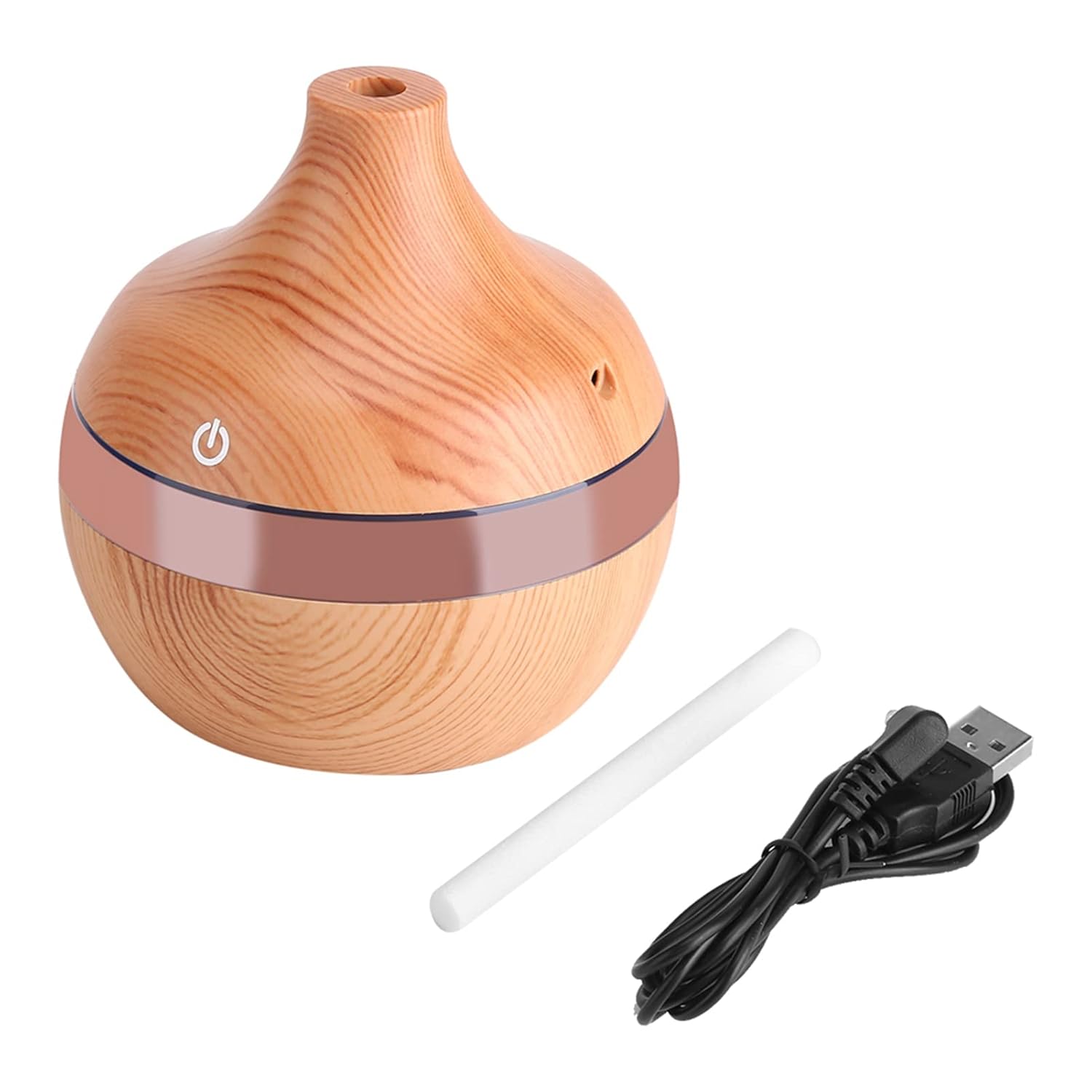 USB LED Touch Wood Grain Air Humidifier Purifier Oil Diffuser for Large Room Home Bedroom 300ml
