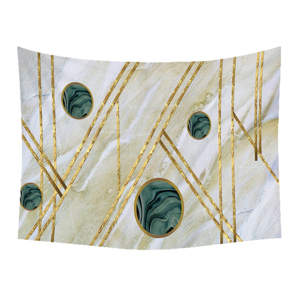 Tapiz Tela Pequeño De Suelo para Piscinas Rectangulares Oro Arte Geométrico Textura Mármol Tapices Indios Pared Paisajes para Decoración Sala Estar del Dormitorio 59x59 Inches