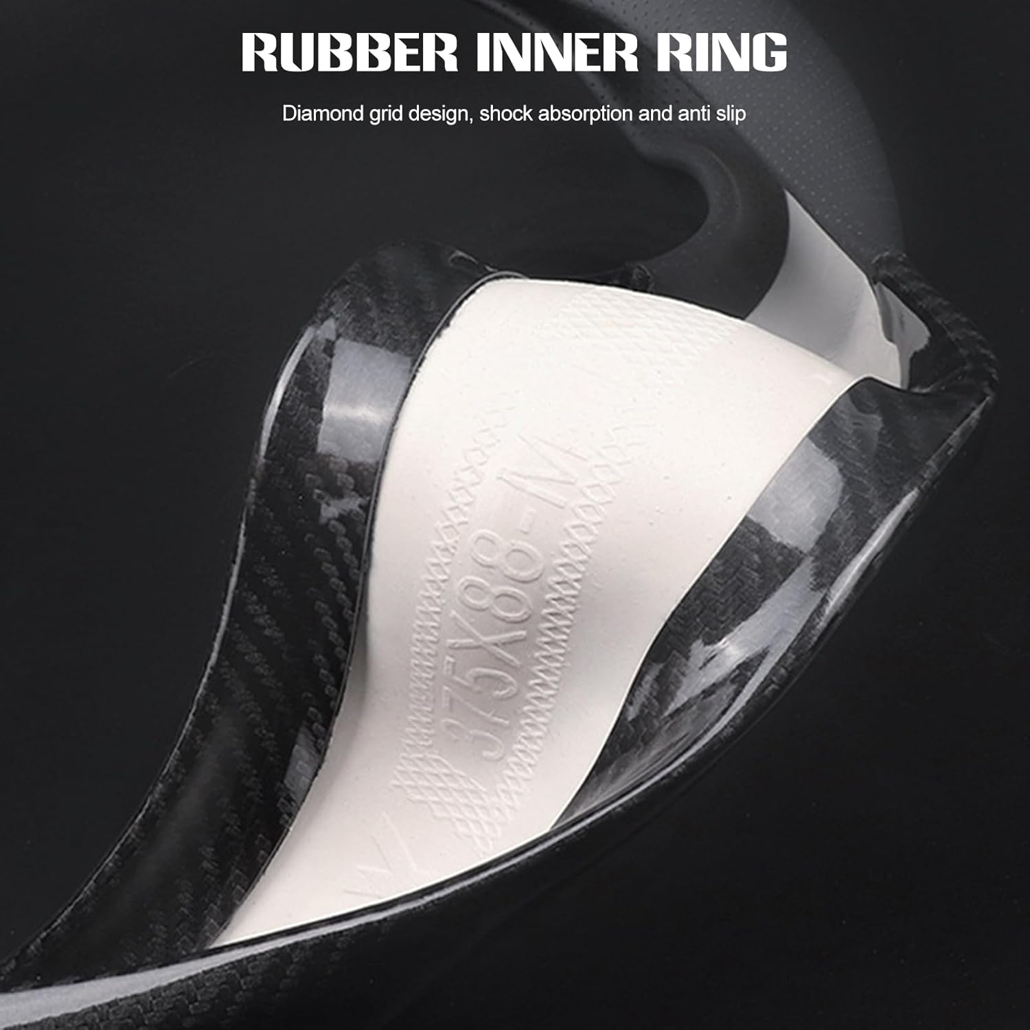 Ergocar Car Steering Wheel Cover Non-Slip Protector Sport D-Shape Carbon Fiber & PU Leather Universal for Diameter 38cm(15")