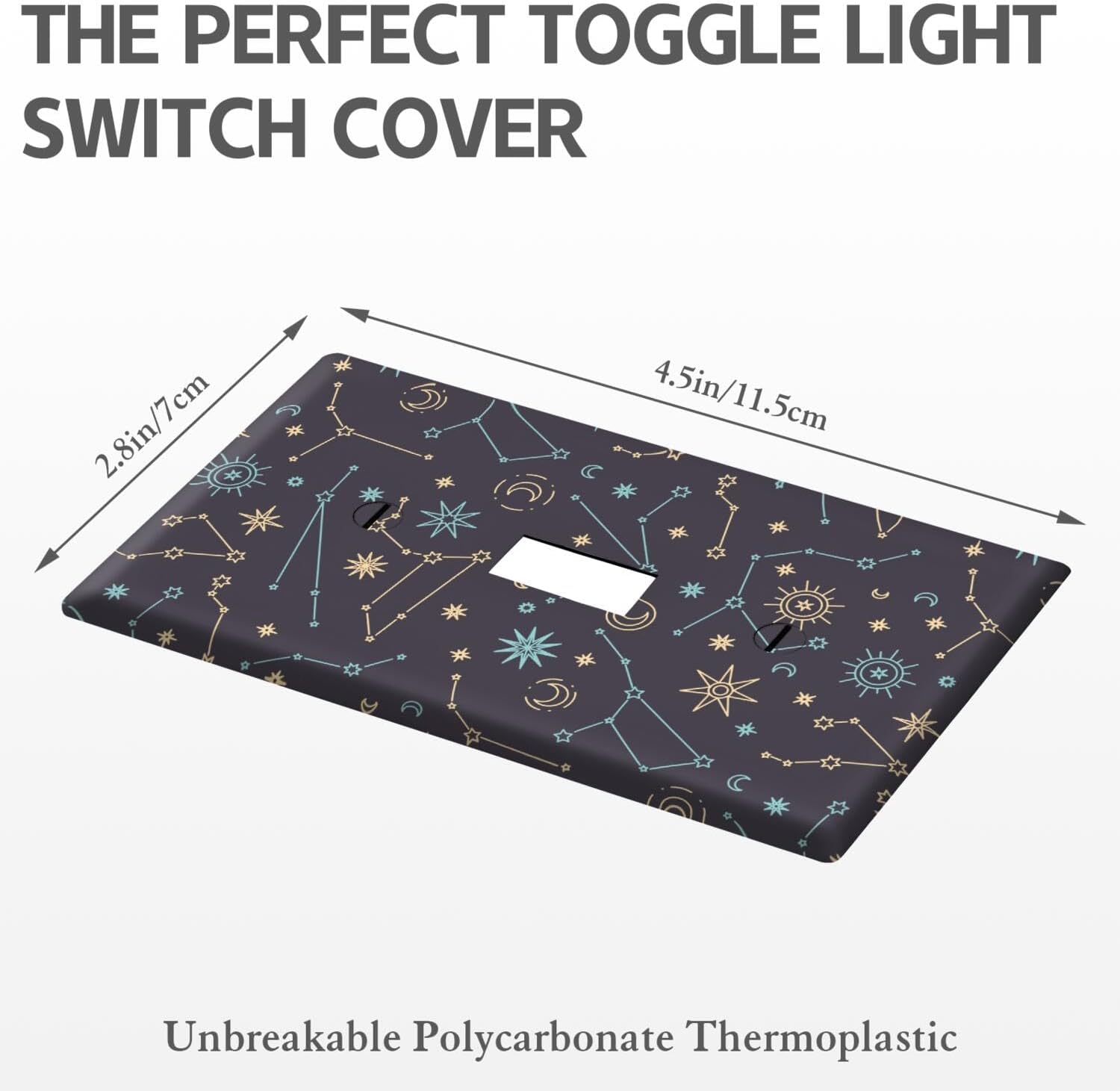 Starry Night Sky Single Toggle Light Switch Plates Outlet Covers Decorative Electrical Wall Plate Receptacle Switchplate Decorate Plug Cover For Bathroom Kitchen 4.5 * 2.80 Inch