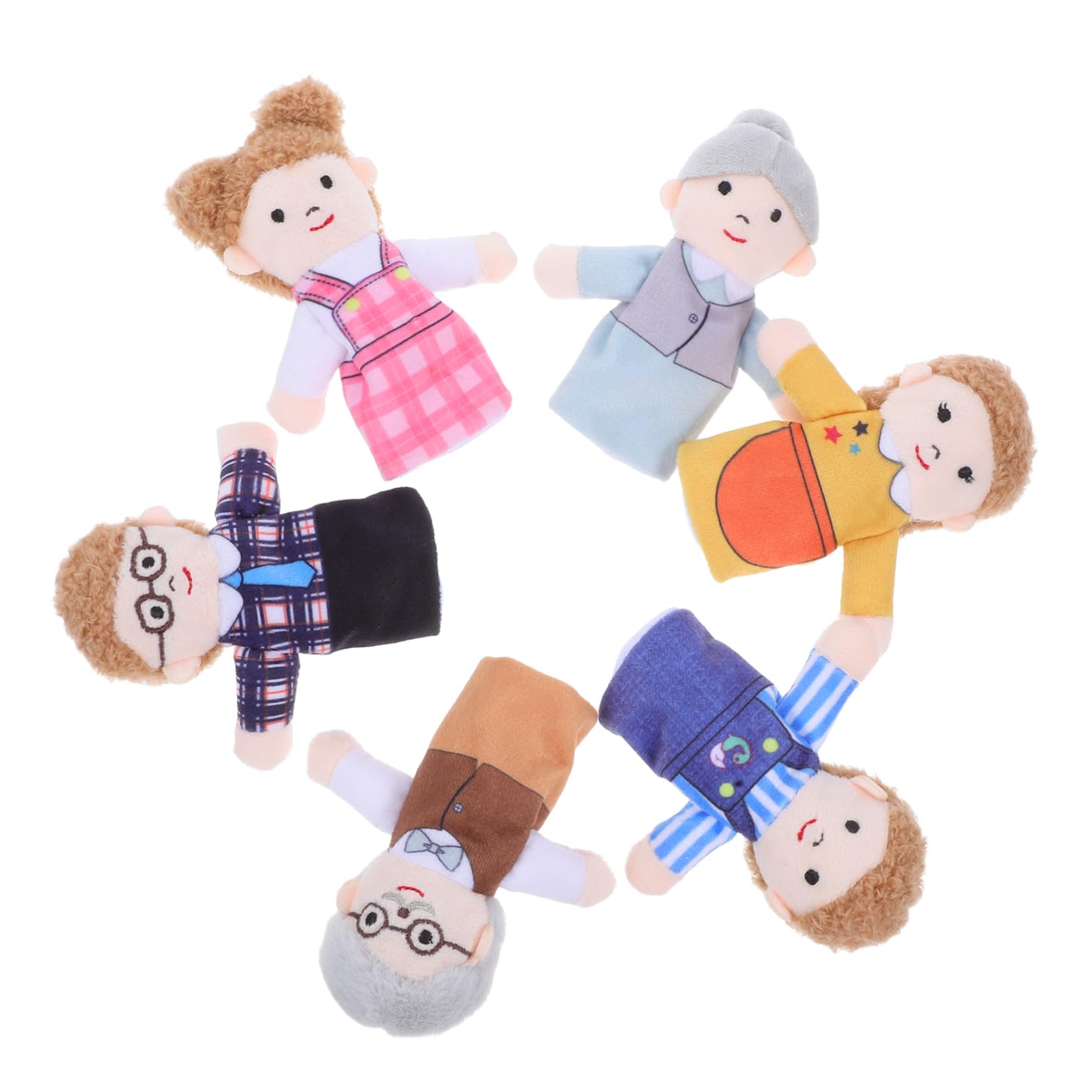 ibasenice 6pezzi Burattini da Dito di Peluche di Marionette per Ragazzo Ragazza per Giochi di Ruolo Insegnamento Prescolare Teatro Casa Regali per Compleanno Famiglia e Scuola Materna