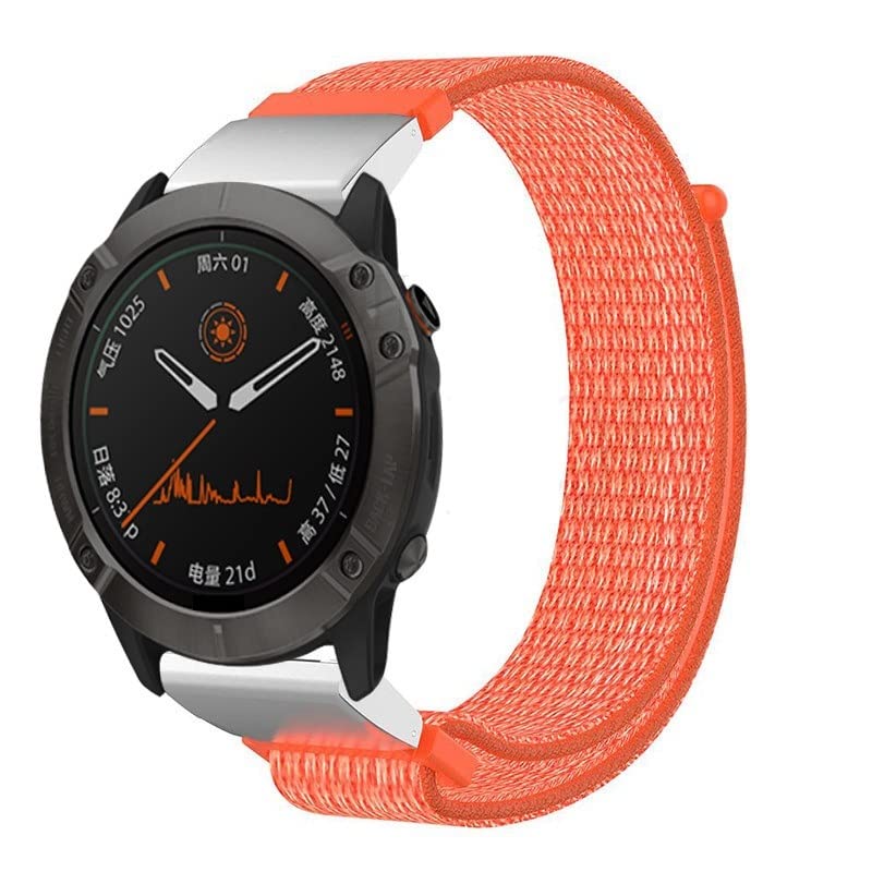 Correa de nailon de 26mm premium con acabados resistentes para Garmin Fenix 6X