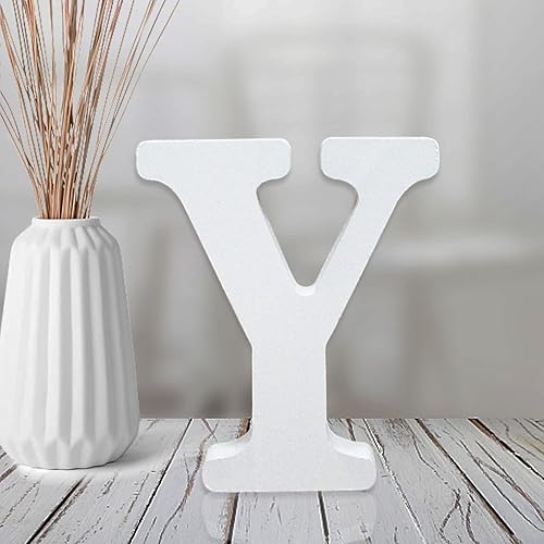 Miniatura 27 de AOCEAN Letras de madera blanca de 4 pulgadas sin terminar para decoración de pared, letras decorativas de pie en rodajas, decoración de tablero