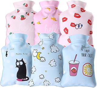 SHENGMEI 6Pcs Mini Hot Water Bottles, Hot Water Bottles Hand Warmers Reusable, Hot Hands Hand Warmers, Water-Filled Hand Warmers Twist Hot Water Bottle, Xmas Gift for Kids/Boy/Girls/Women/Teen