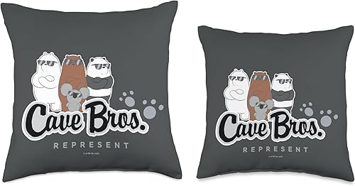 Vista 3 de Cartoon Network We Bare Bears Cave Bros. Represent Grizz Panda - Almohada de hielo, 16.0 x 16.0 in, multicolor