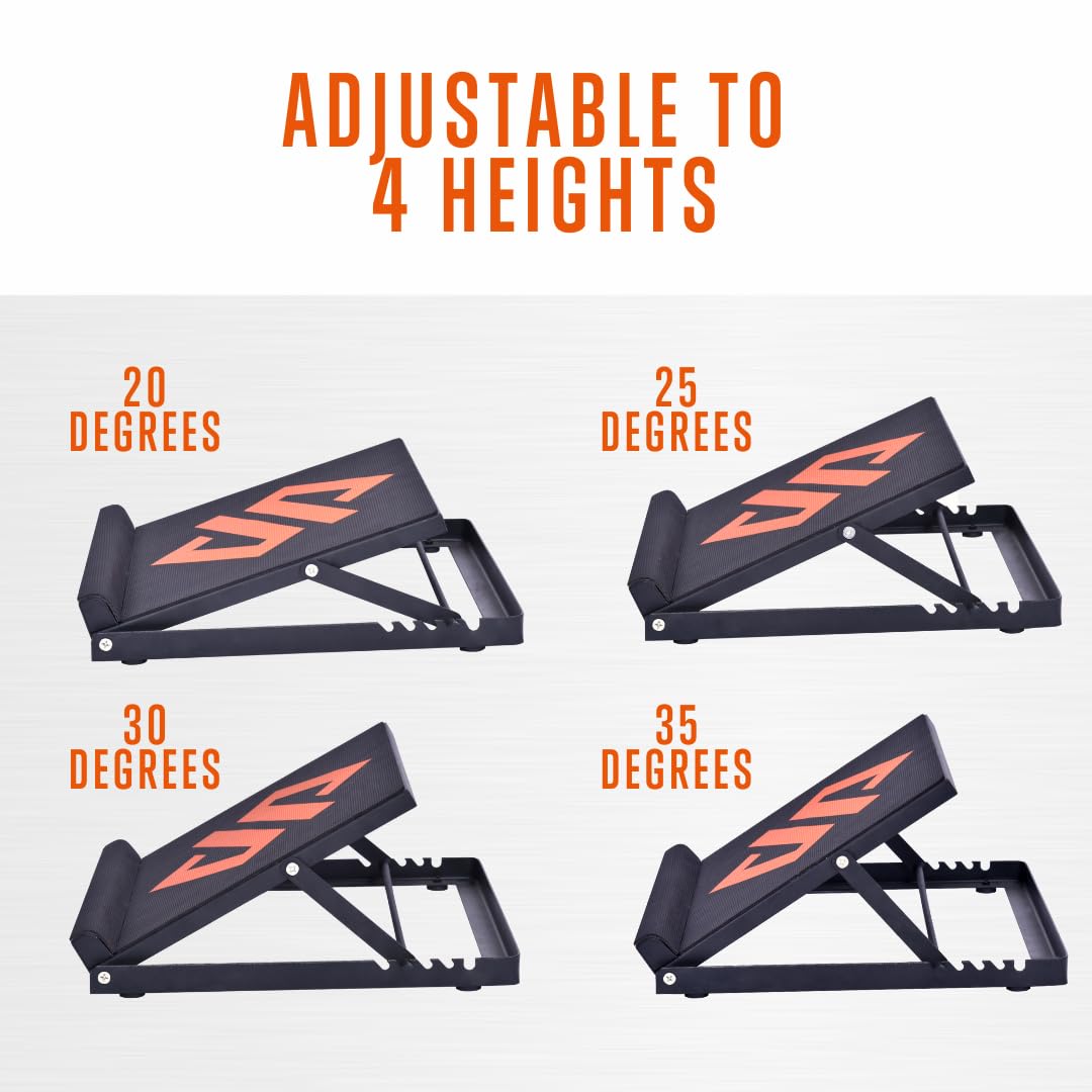 SQUATZ Steel Slant Board and Calf Stretcher - 500lb Capacity - Squat Wedge Physical Therapy Equipment - Hamstring and Leg Stretcher Incline Board