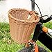 Lwieui Kosz rowerowy retro ręcznie wykonany skuter rowerowy przedni kosz przenośna kierownica uchwyt rowerowy koszyk rowerowy kosz rowerowy (kolor: brązowy, rozmiar: 21 x 16 x 16 cm)