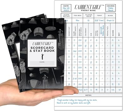 Scorecard Book and Golf Stats Book 2-Pack - Golf Log Book - USGA Golf Score Book - New Golf Score Card for 2025 - Vintage Black Soft Cover - Golf Round Log Book Proudly Made in USA