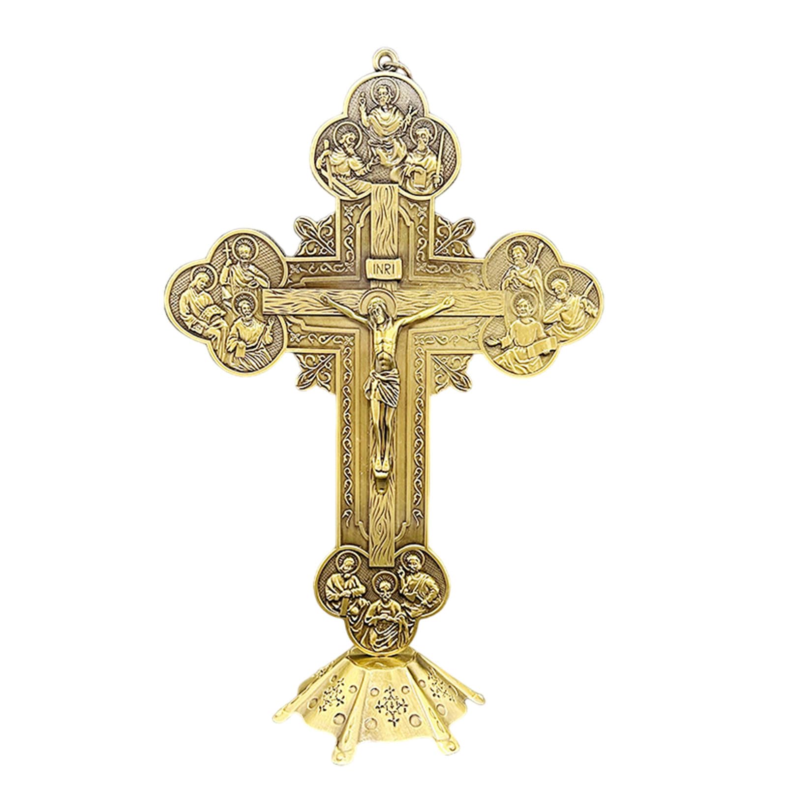 Buxuaaaa Stylish Metal Tabletop Cross Sculpture for Art Collectors and Fashion Enthusiasts Collectors Desk