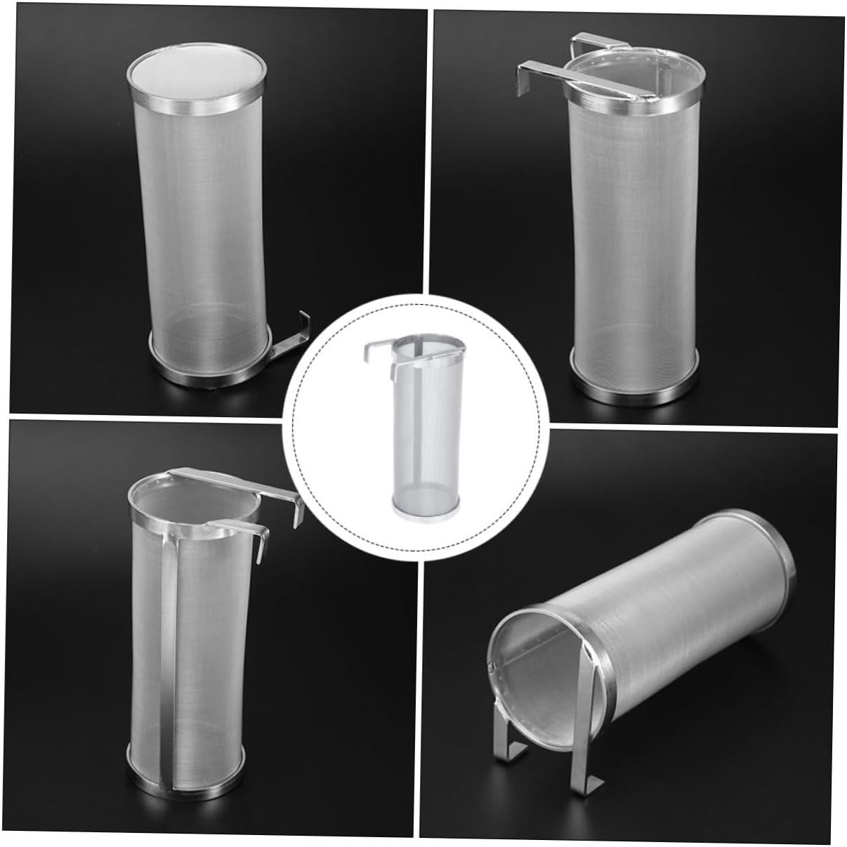 1Pc Stainless Steel Kitchen Filter Barrel Sturdy Wine Filter Cask with Fine Strainer for Home Brewing Easy to with Standard Boil Pots