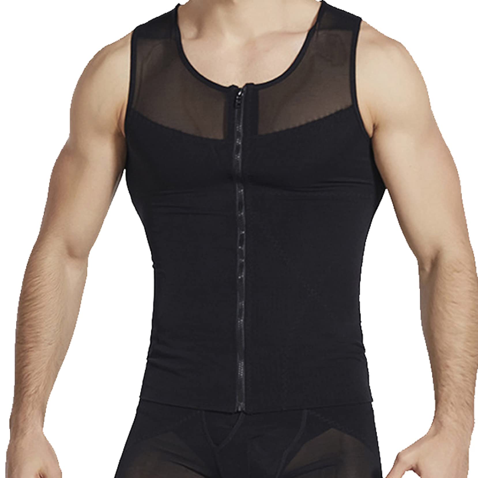 körperschlankheits-kompressionshemden für männer, Bauchkontrolle, Body-Shaper-Weste, eng anliegendes Shapewear-Shirt – fitnessstudio und Fitness