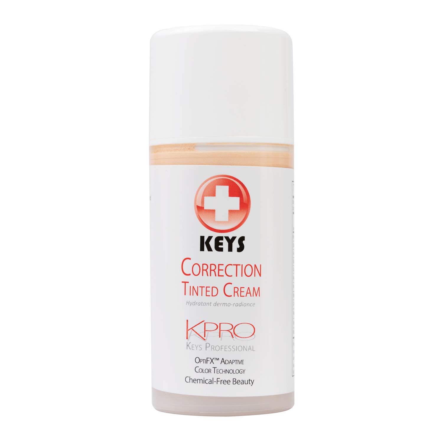 KeysKPRO Tinted Correction Cream ââ‚¬â€œ 1-Step All Natural Hydrating Moisturizing Foundation with OptiFX Adaptive Color Technology, Vegan, Gluten Free, Chemical Free, Fragrance Free, 3.4 ounces