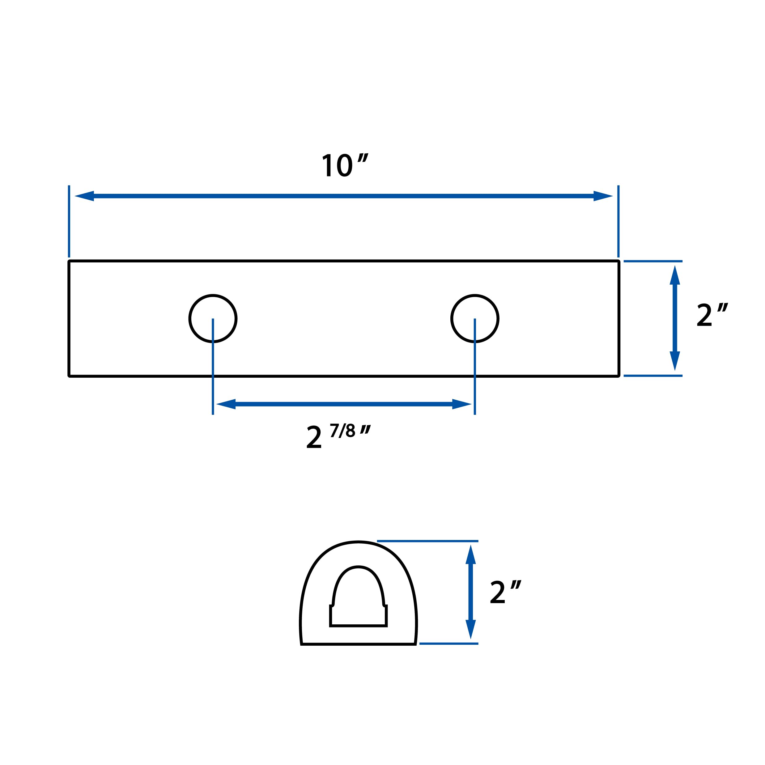 Rubber Bumper Strip, Universal 10" x 2" x 2" inch - Protection Guard for Delivery Van, Work Truck, Trailer, Loading Dock, Rear Fender (2 Pack)