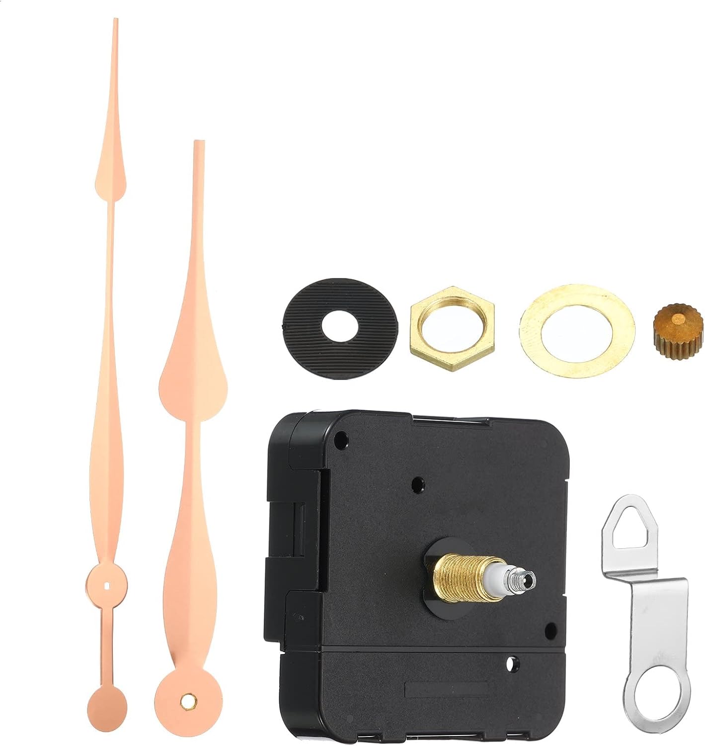PATIKIL Clock Mechanism Replacement, 1 Set Quartz Clock Mechanism Battery Operated DIY Wall Clock 12" Long Clock Hand 28mm/1.1" Shaft for 8-12mm Dial Thickness Black