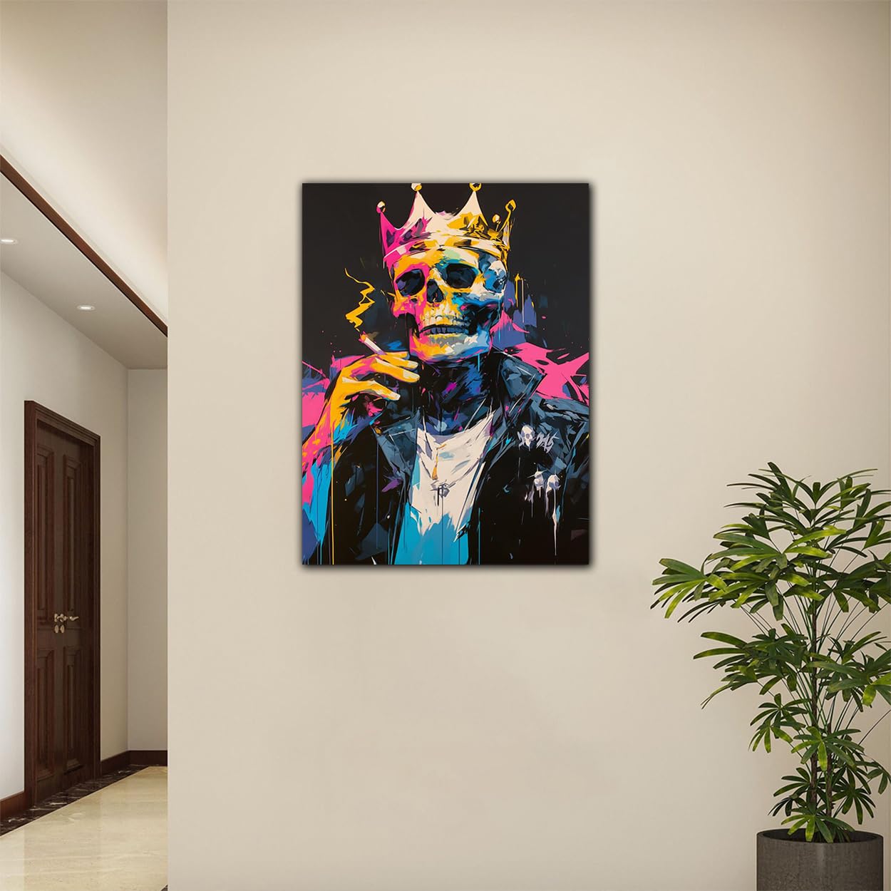 Amazon.com: BFUIWIE Abstract Art Canvas Wall Art Skull Wall Art