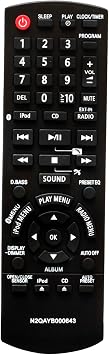 AULCMEET N2QAYB000643 Replaced Remote Compatible with Panasonic Stereo System SC-HC55DBEBK SC-HC55 SC-HC55DB N2QAYB000641 SC-HC35 SC-HC37 SC-HC20 SC-HC27 SCHC35 SCHC37 SCHC20 SCHC27