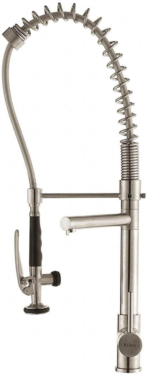 Kraus KPF-1602SS Single Handle Pull Down Kitchen Faucet Commercial Style Pre-rinse, Stainless Steel