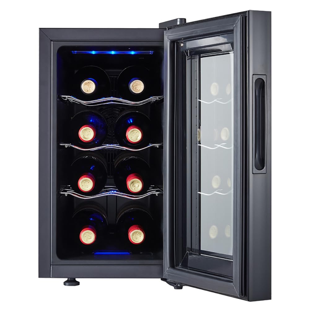 Frigorifero Per Vino Profondo 20 Pollici, Capacità 8 Bottiglie, Mini Frigorifero A Libera Installazione Per Camera Da Letto Con Controllo Della Temperatura, Cantinetta Per Vini Da Banco, Adatto Per C