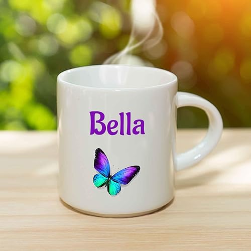 Miniatura 3 de Bella Taza de café  Taza de cerámica personalizada de mariposa con nombre, taza personalizada, regalo personalizado de cumpleañosNavidad, regalo de