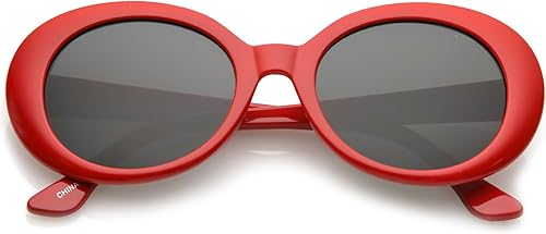 zeroUVRetro brazos rígidos Neutral Colored Ronda lente Oval anteojos de sol 53mm