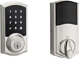 Kwikset 916 Traditional Touchscreen SmartCode Electronic Deadbolt Smart Lock Featuring SmartKey Security and ZigBee 3.0 Technology in Satin Nickel