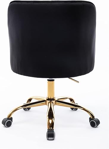 Miniatura 7 de HomSof Silla de escritorio de oficina en casa Silla moderna de terciopelo para computadora, altura ajustable, con respaldo medio