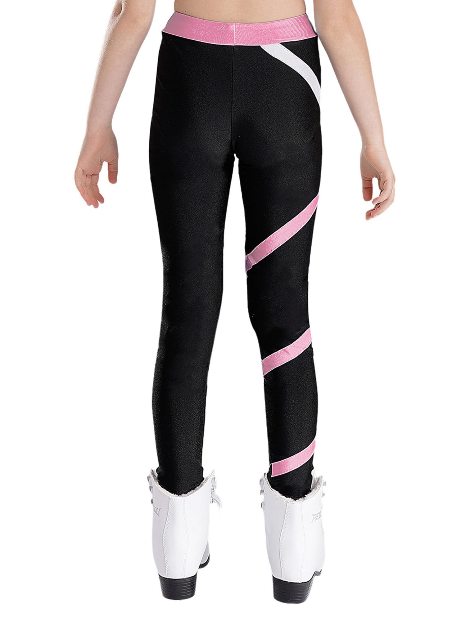 ranrann Ensemble Patinage Artistique Fille Veste Chaud Polaire avec Pantalon Collant Legging Tenue Patinage sur Glace Sport C Rose 11-12 ans