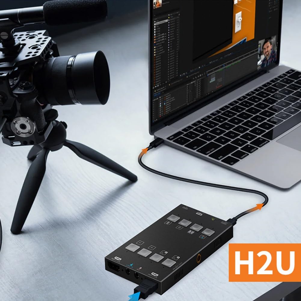 Mixaggio Audio Video Capture H2U Compatibile con Dual 4K -Compatibile Adatto per Console di Videogiochi in Streaming Live