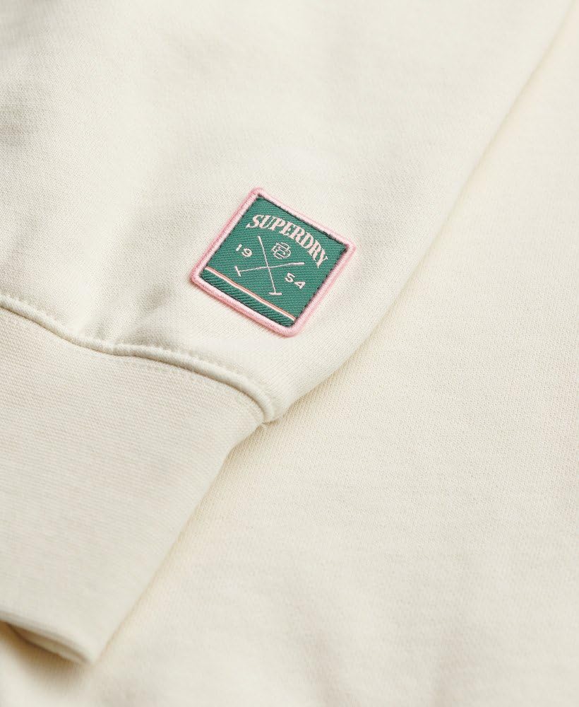 Superdry Country Club damska bluza z dekoltem w serek, biała wełna 42