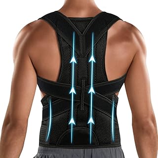 Back Brace Posture Corrector Adjustable for Women & Men Improves Back Lumbar Support Belts for Upper Back Pain Relief (XXL