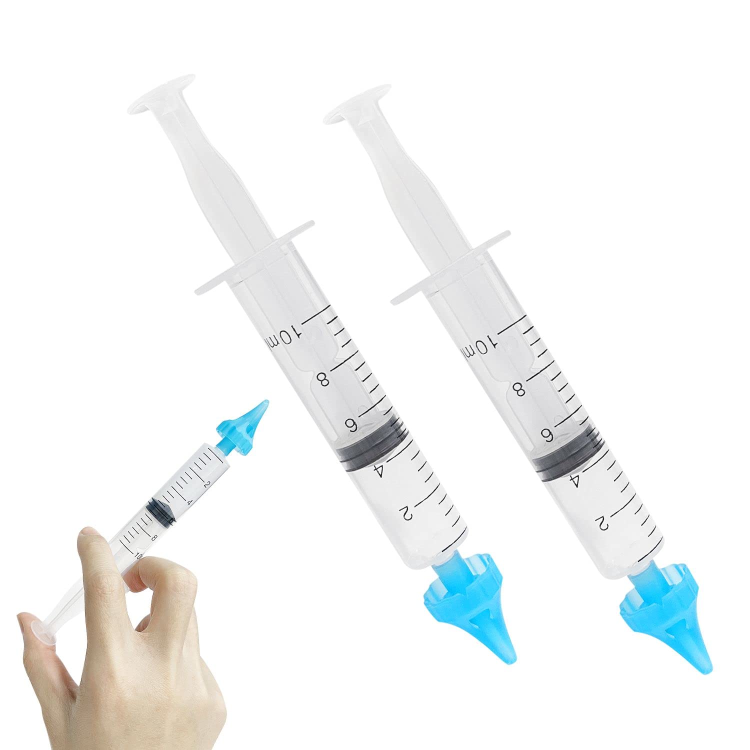 2 Children's syringe ear washer, ear cleaner, earwax remover, 3-hole water outlet, reusable, easy to use, safe and comfortable, suitable for children and adults