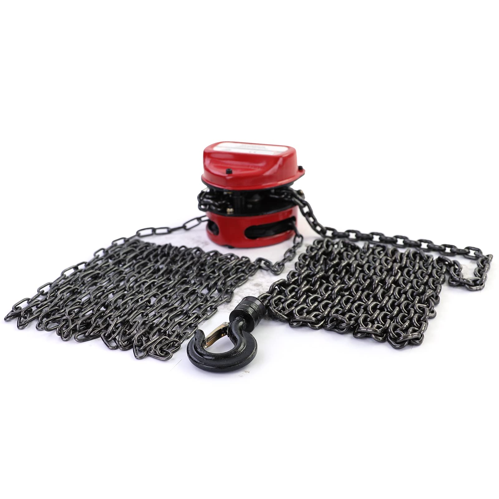 RAMROXX Profi 1000kg Kettenzug Flaschenzug Rot bis zu 4 Meter