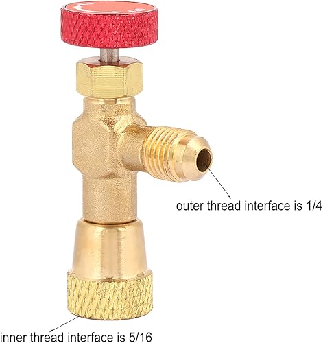 Miniatura 2 de ViaGasaFamido R410A Válvula de bola de control refrigerante puede botella grifo abridor de válvula Herramientas 1/4 '' - 5/16 '' adaptador de rosca