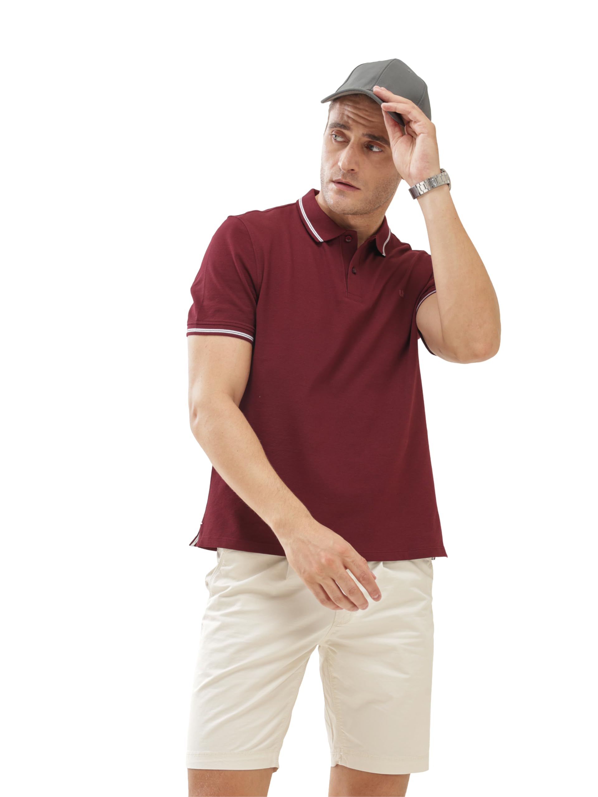 Sponsored Ad - Anti Stain Casual Polo Men's T-Shirt Collared Neck Half Sleeves | Anti Odor Water Repellent | Stretchable Cotton Rich Solid | Available in Plus Sizes