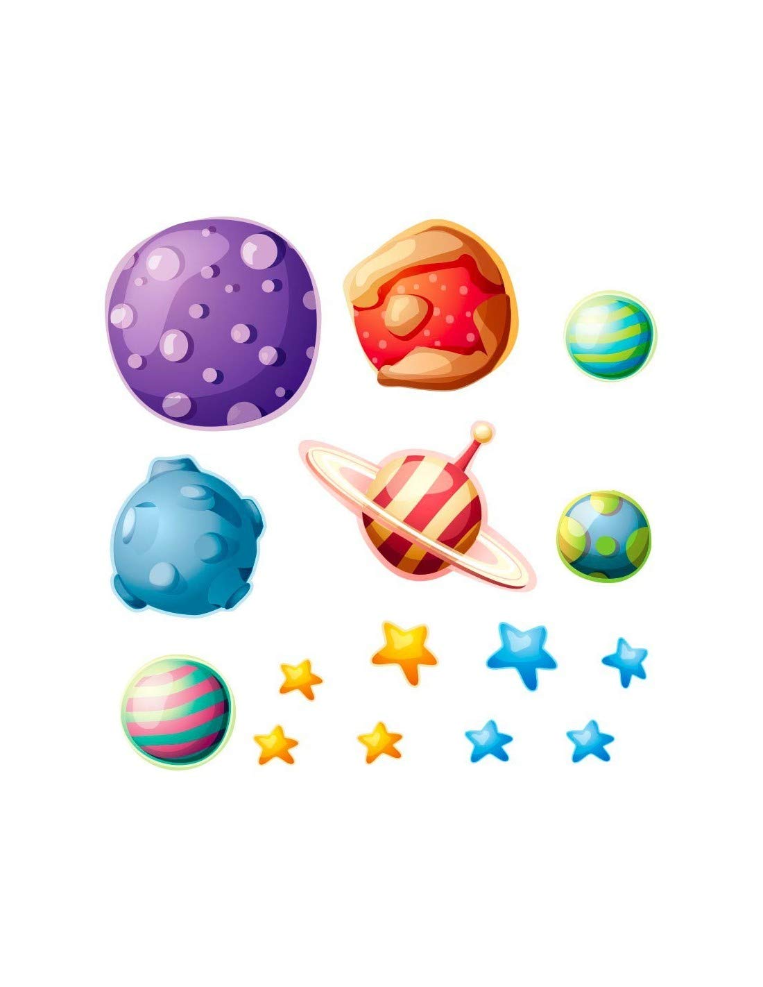 Stickers planètes du système solaire 51x34cm pour décoration murale