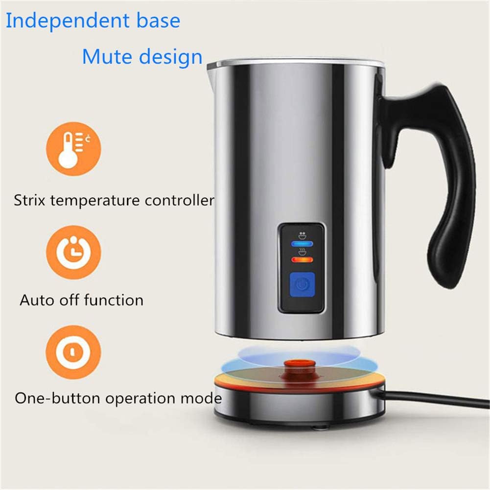 Milk Frother Scrape with Wooden Handle Pull Flower Cup Design Efficient Automatic Closing One-Button Operation Silent Easy to Clean