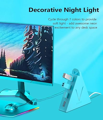 Miniatura 5 de Hub USB 3.0, torre de concentrador USB de 4 puertos, divisor USB de cable de 2 pies para laptop, PC, Xbox One, PS4, PS5, iMac, Surface Pro, XPS