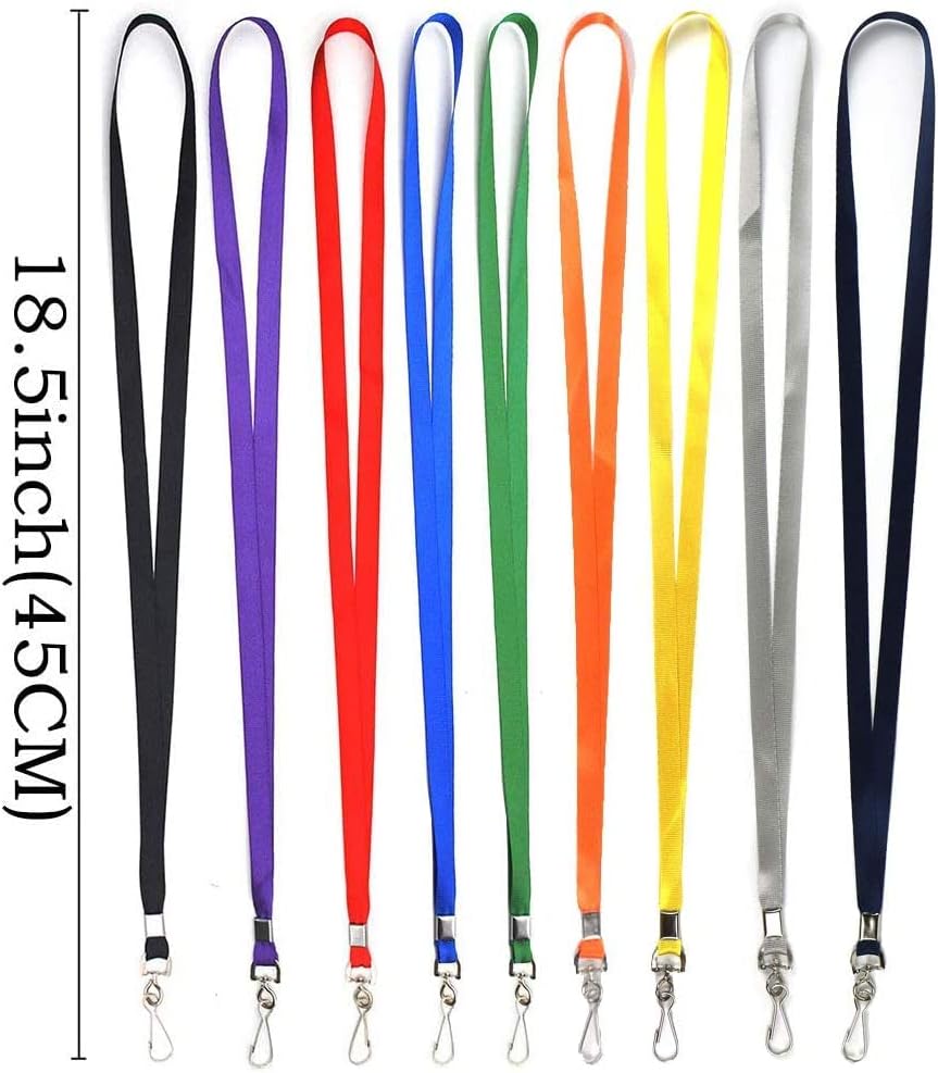 Beebel Red Lanyards 100 Pcs Lanyard for Id Badges Flat Lanyard with Badge Clip with J-Hook - Image 2
